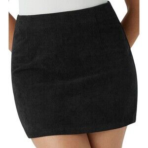 Halara Black Corduroy Mini Skort With Back Zip Closure Size LARGE